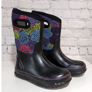 Bogs Kids Rain & Snow Boots - Black with Multicolor Floral